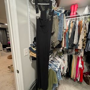 Black overall dress